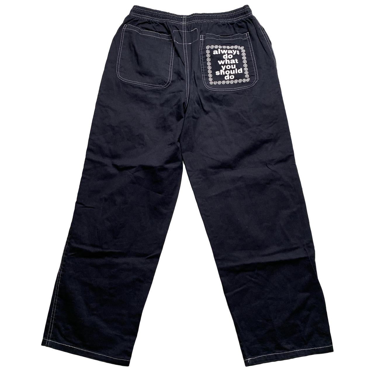 Always Do What You Should Do Black and White Cargo - Relaxed Skate Pants - Trousers (M)