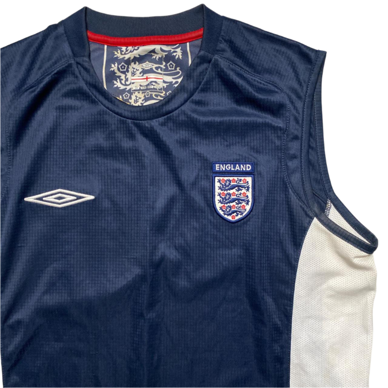 Umbro England Vintage Football Vest Navy and White (L)