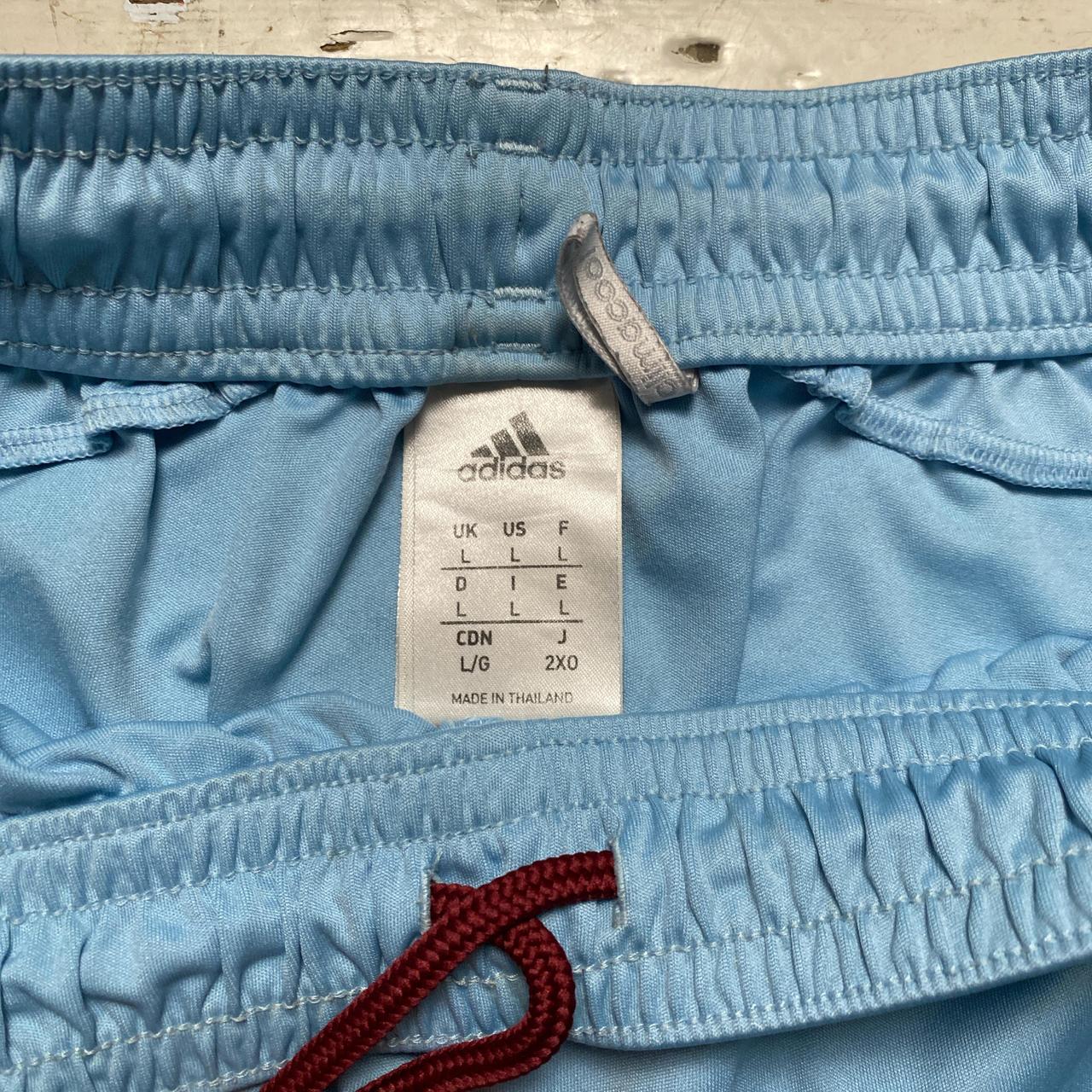 Adidas West Ham Vintage Climacool Football Shorts Light Blue and Burgundy (L)