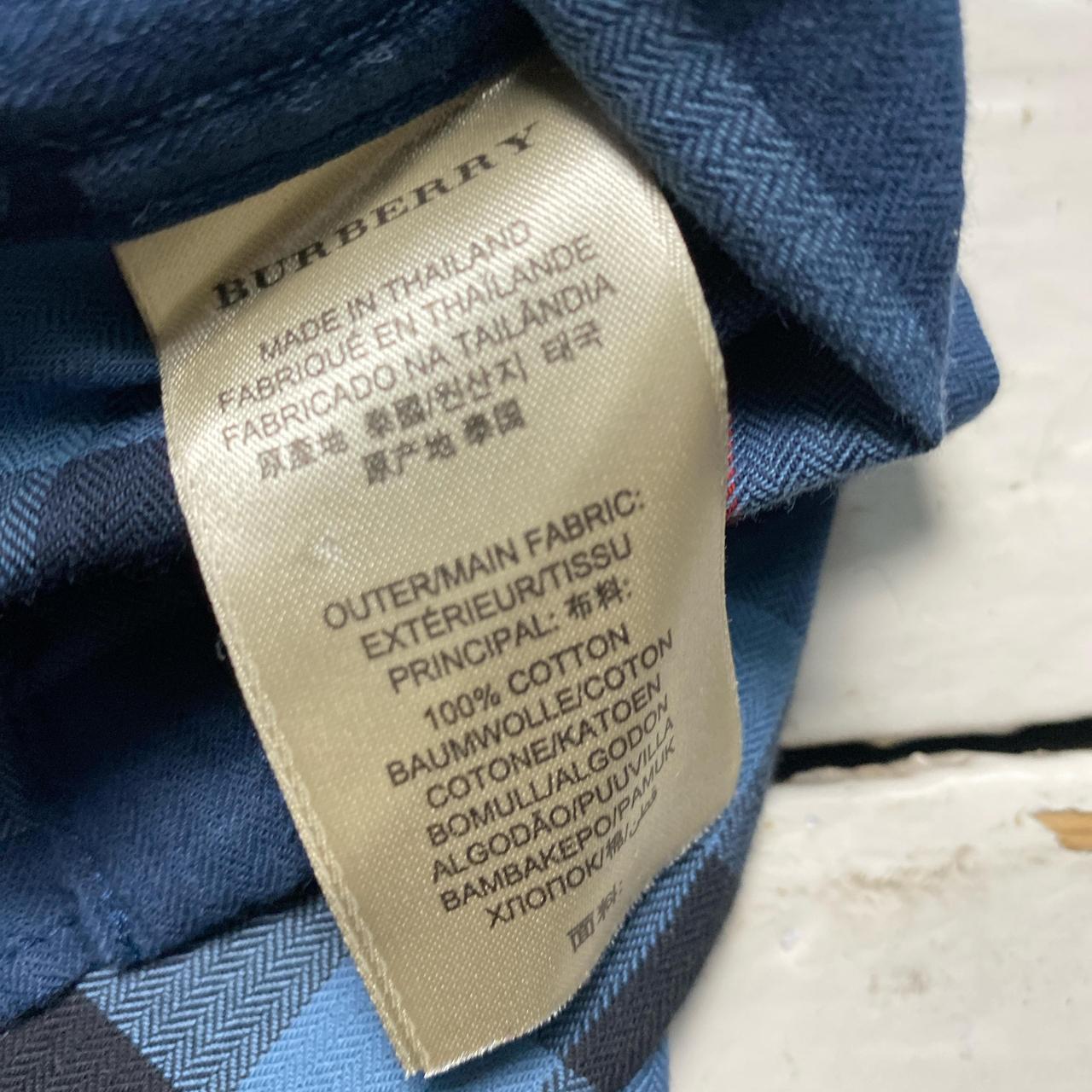 Burberry Brit Nova Check Blue Black and Red Long Sleeve Shirt (2XL)