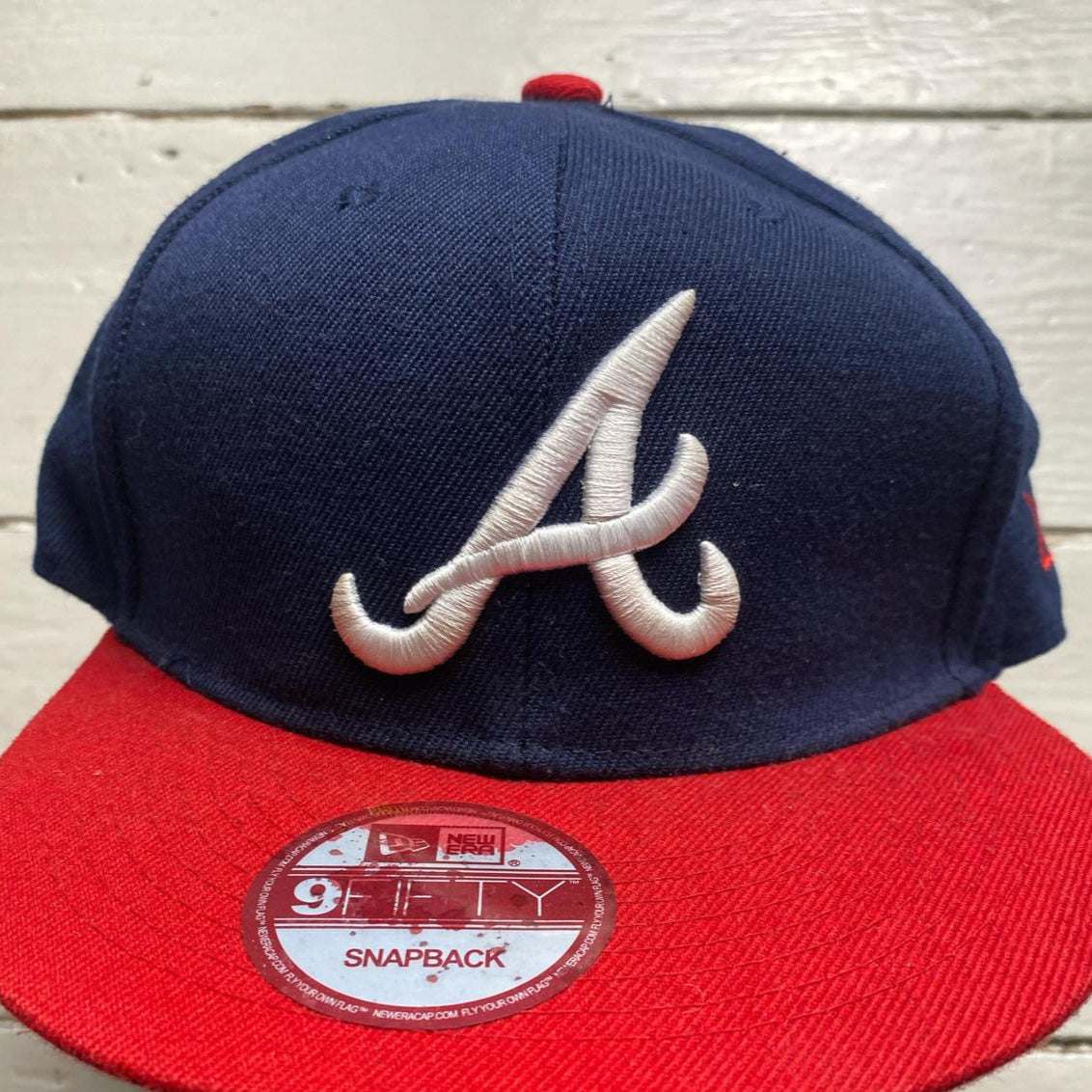 Atlanta Braves Navy Red and White Snapback Cap