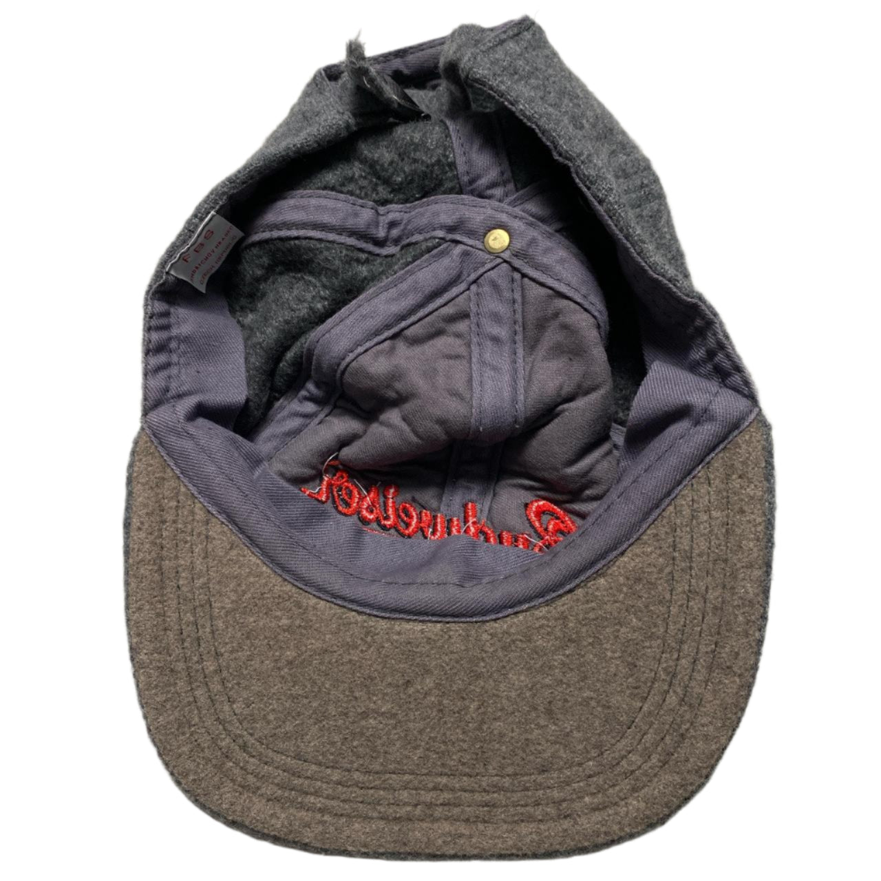 Budweiser Grey Wool and Red Embroidery Cap