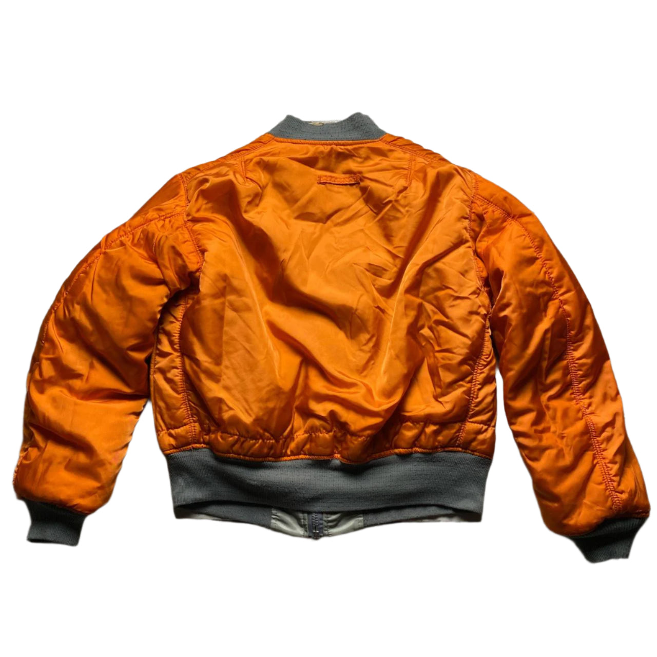 Alpha Industries Green and Orange Pilot Bomber Jacket (M)