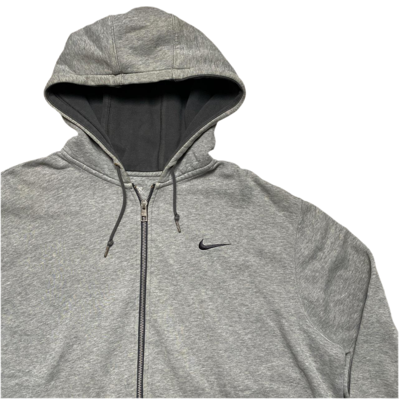 Nike Athletic Department Grey Swoosh Zip Hoodie (XL)