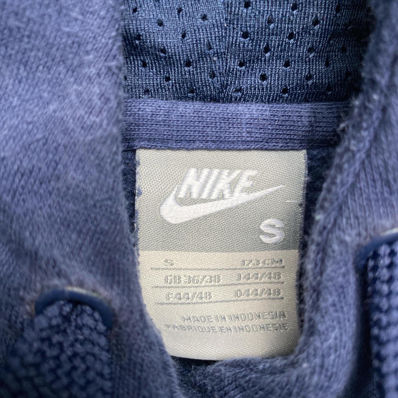 Nike Navy and White Big Swoosh Vintage y2k Hoodie (S)