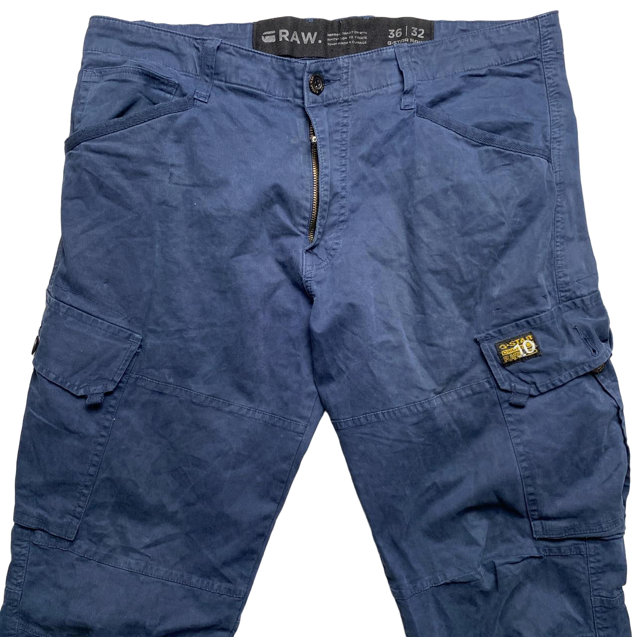 G Star Vintage Navy Cargo Combat Trousers (36W)