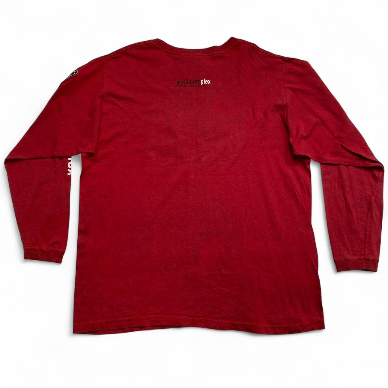 Ecko Unltd Vintage y2k Long Sleeve Red and White Rhino T Shirt (L)