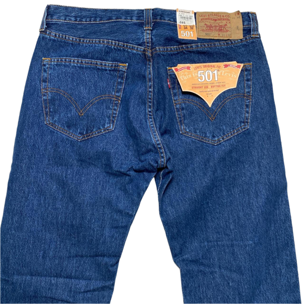 Levis 501 Navy Baggy Jeans (34W)