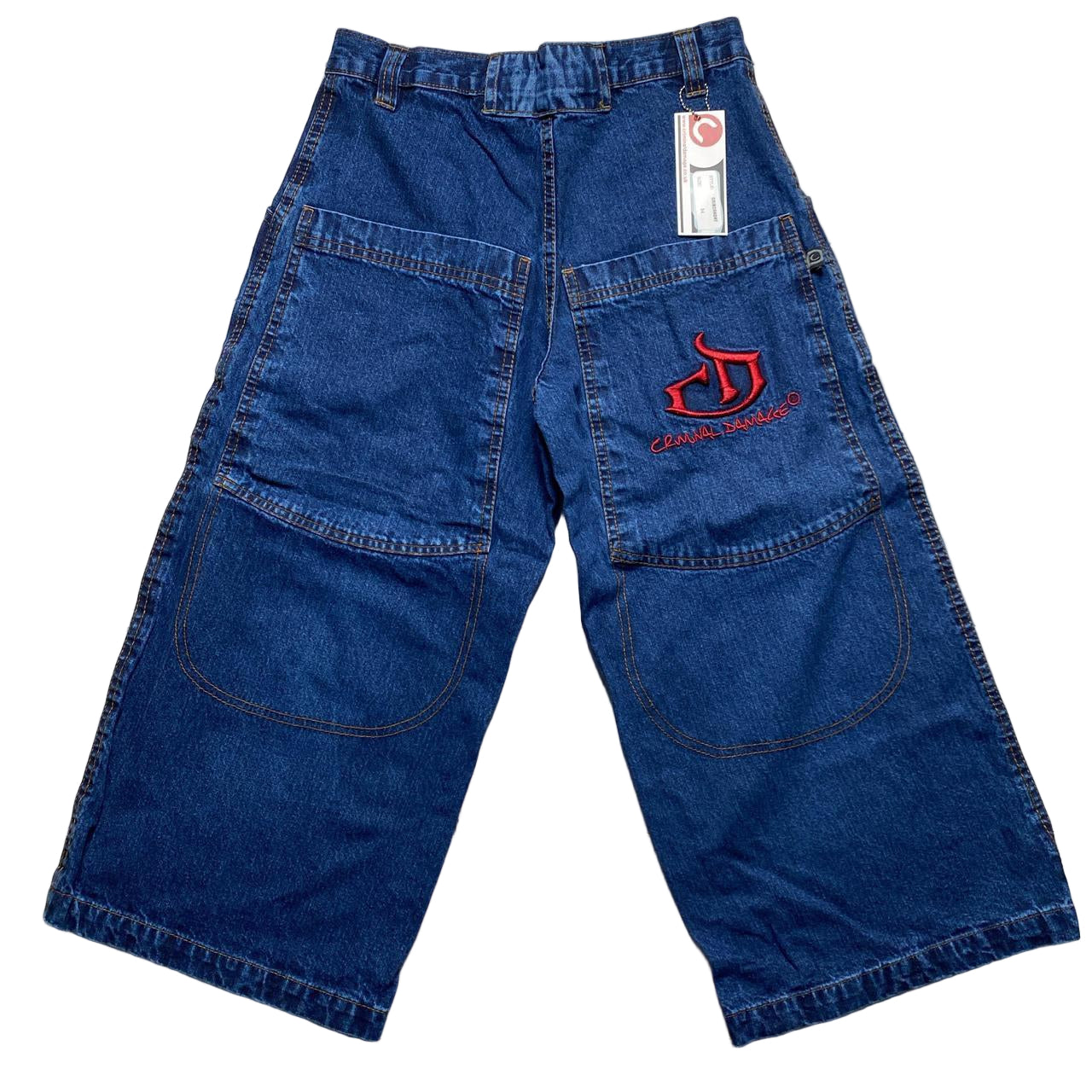 Criminal Damage Baggy Vintage y2k Jorts Jean Shorts (34W)