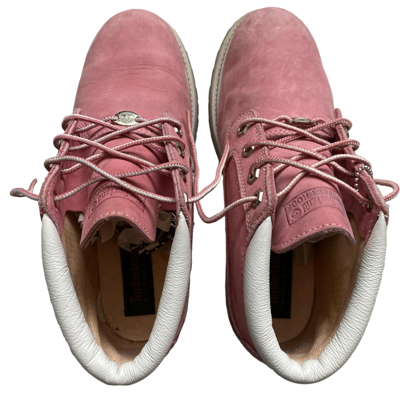 Timberland Pink and White Nubuck Mid Boots (UK 6.5)