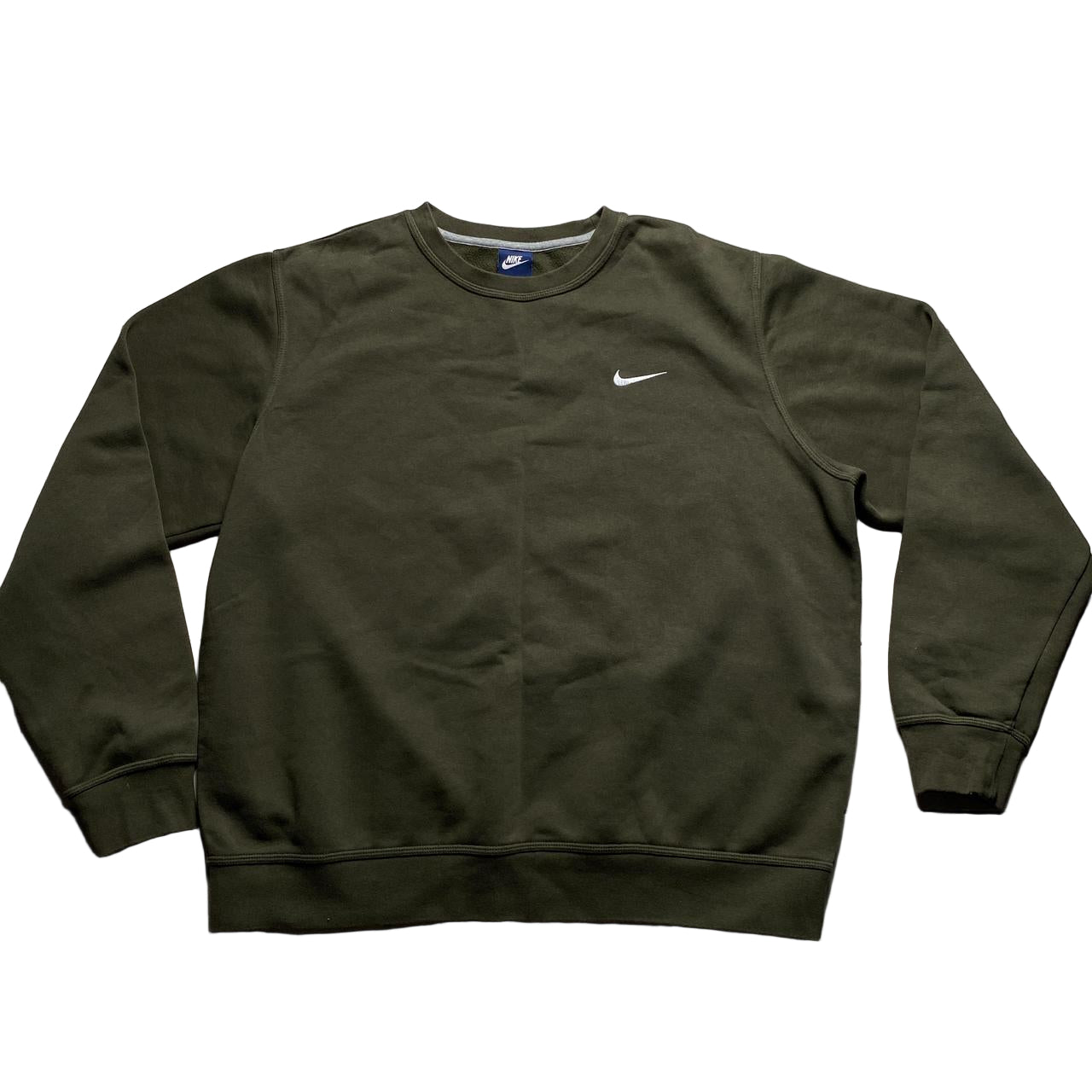 Nike Swoosh Khaki and White Jumper (XL)
