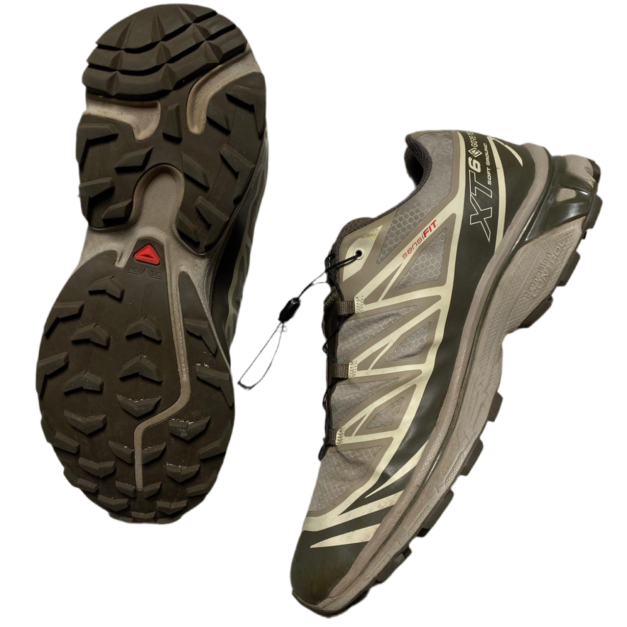 Salomon XT6 Goretex Khaki Brown Trainers (UK 12)