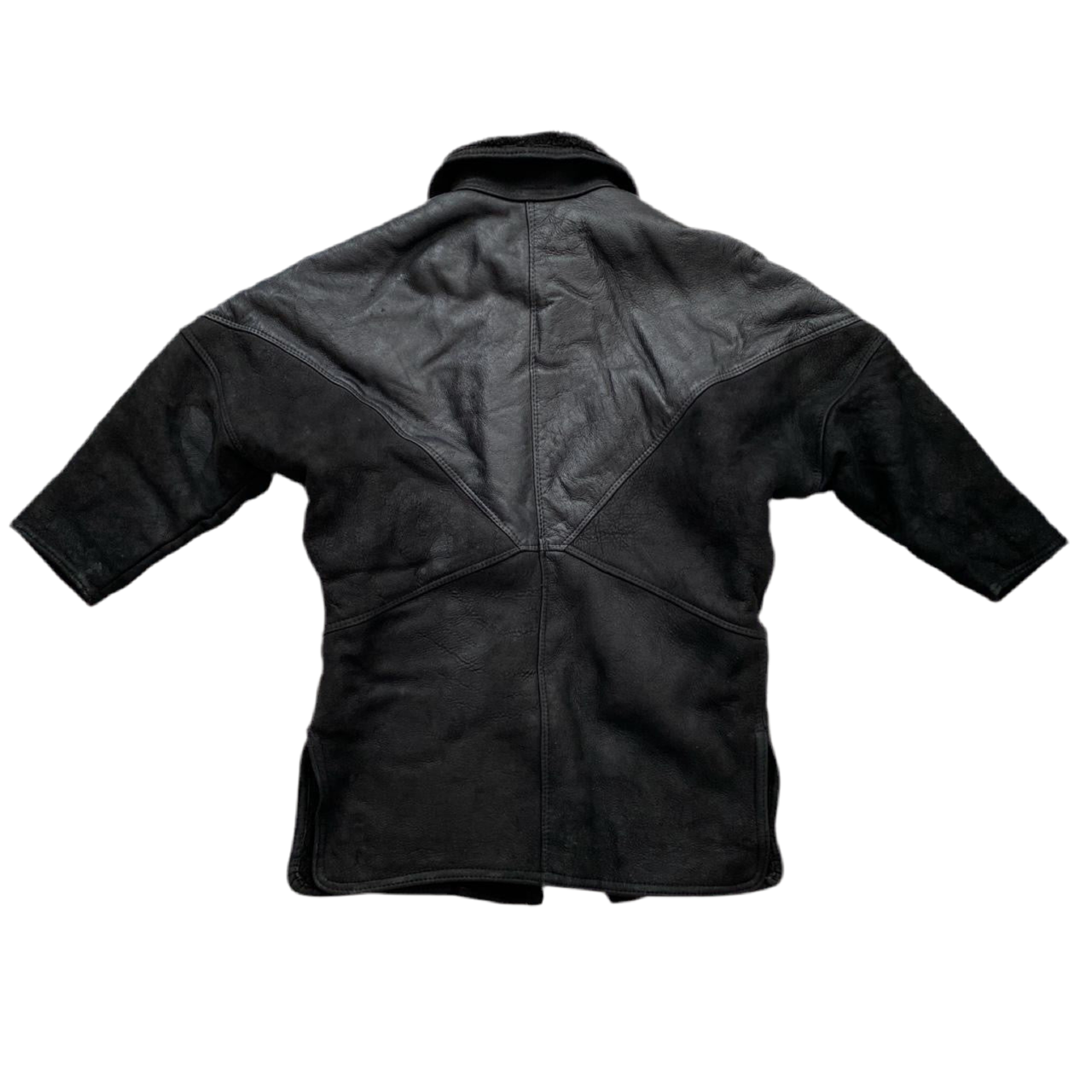 O’Ned Leather Shearling Vintage Womens Coat (L)