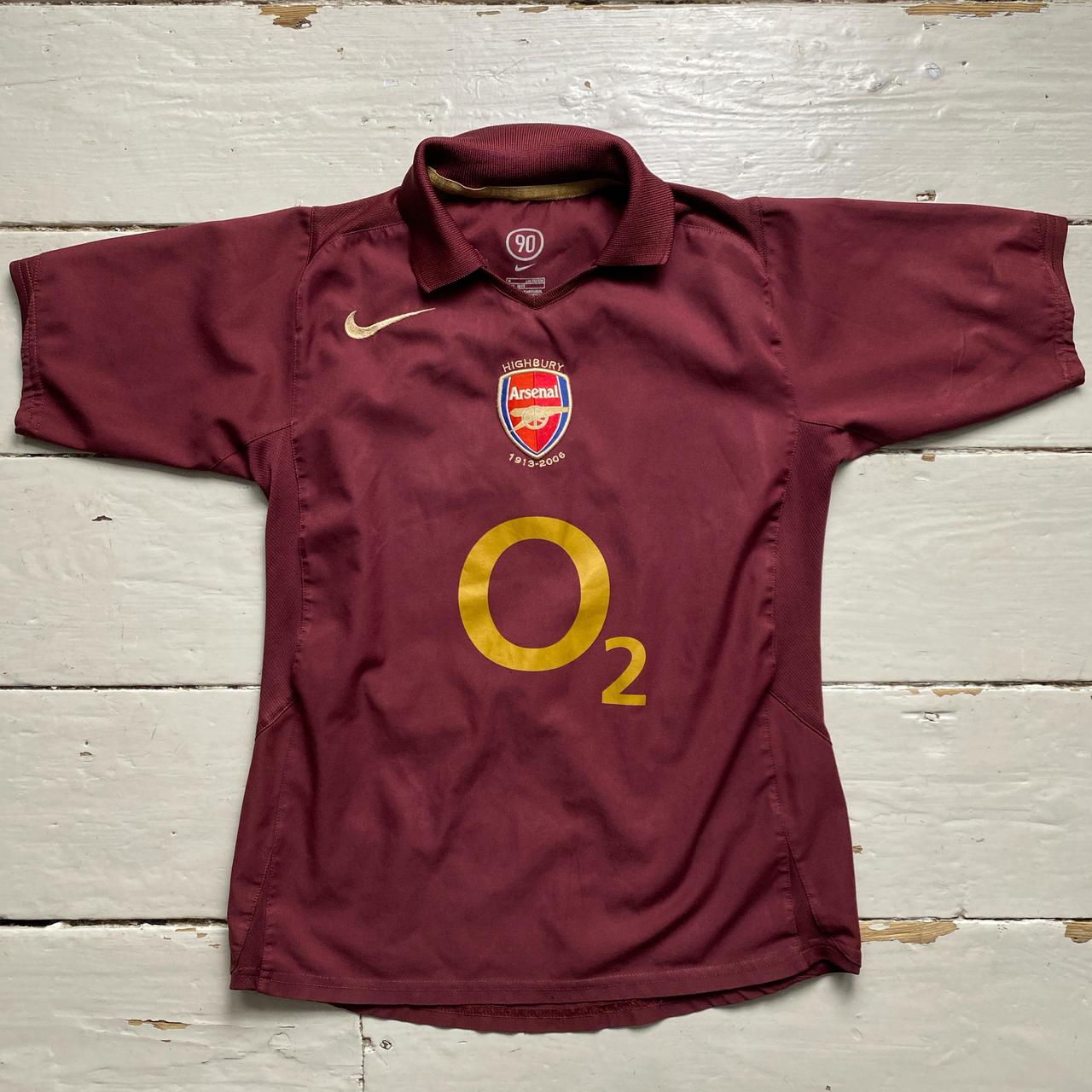 Nike Total 90 Arsenal Kids Vintage Highbury 2006 Burgundy Football Jersey