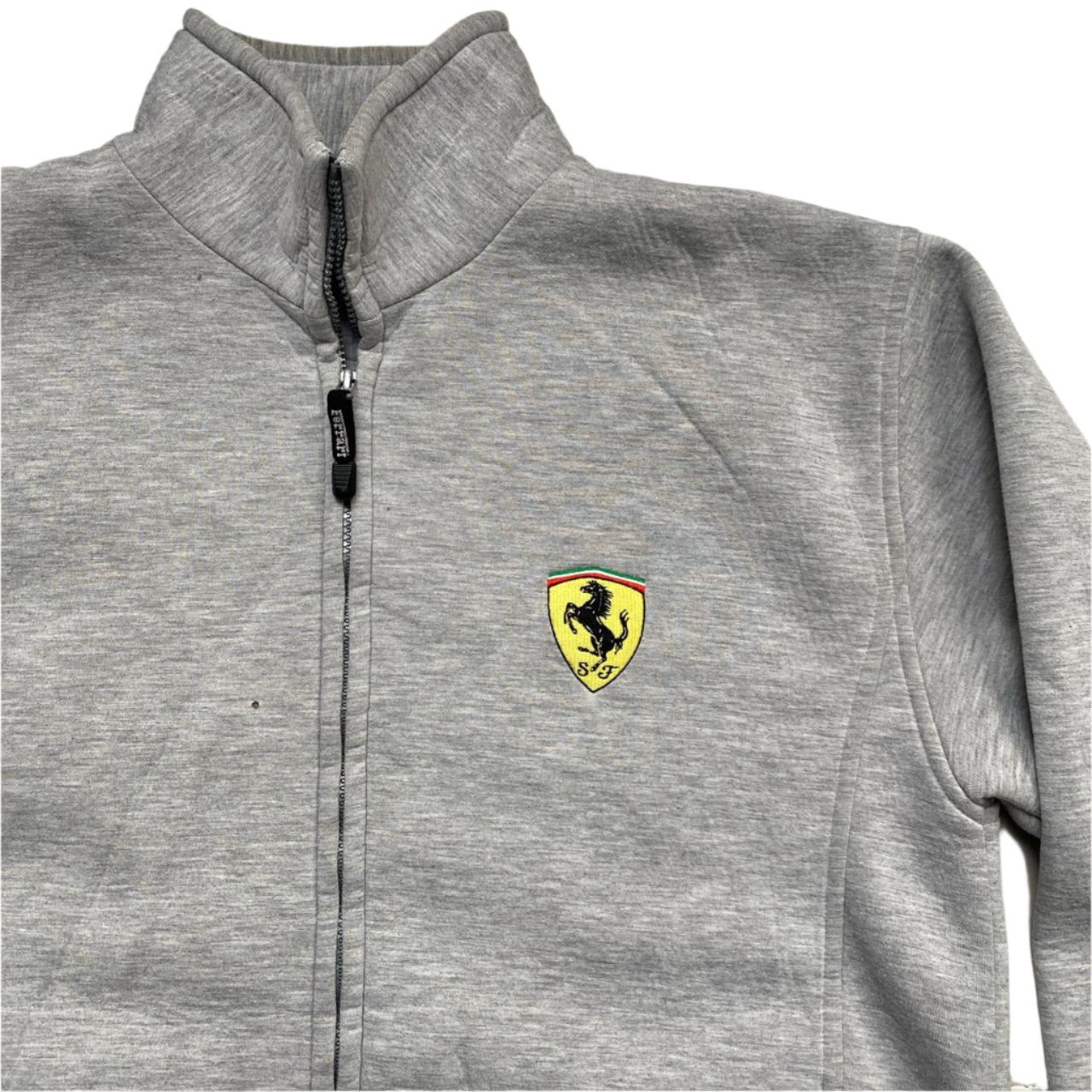 Ferrari Grey and Black Embroidered Zip Jumper Jacket (XL)