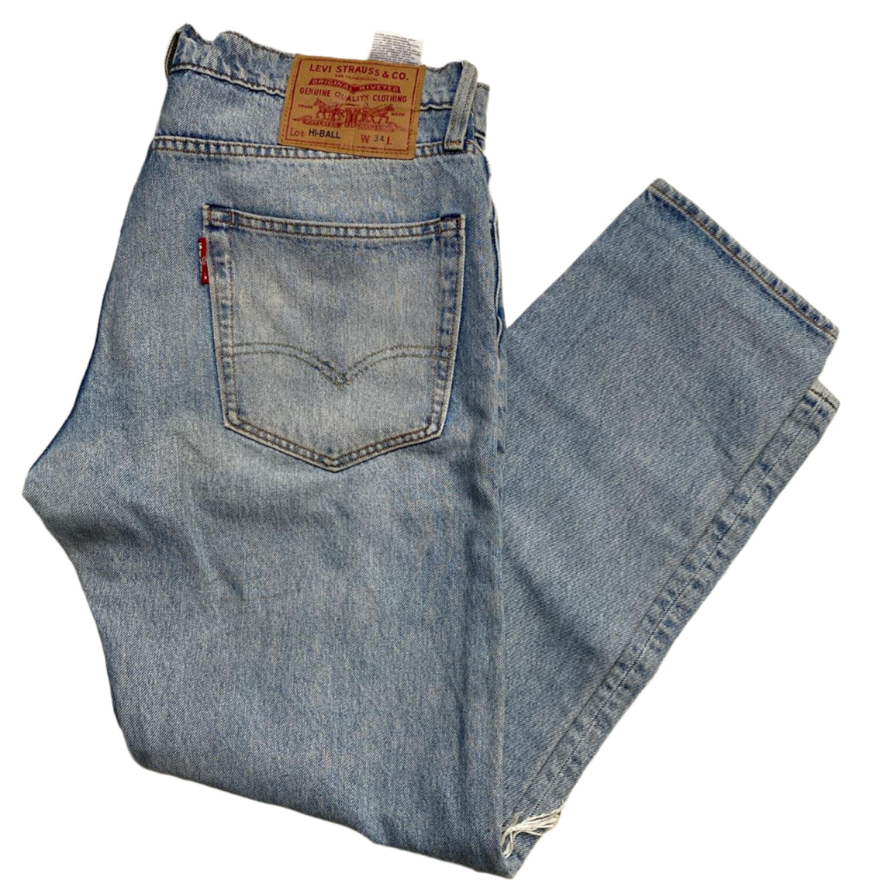 Levis Hi Ball Vintage Light Blue Distressed Jeans (34W)