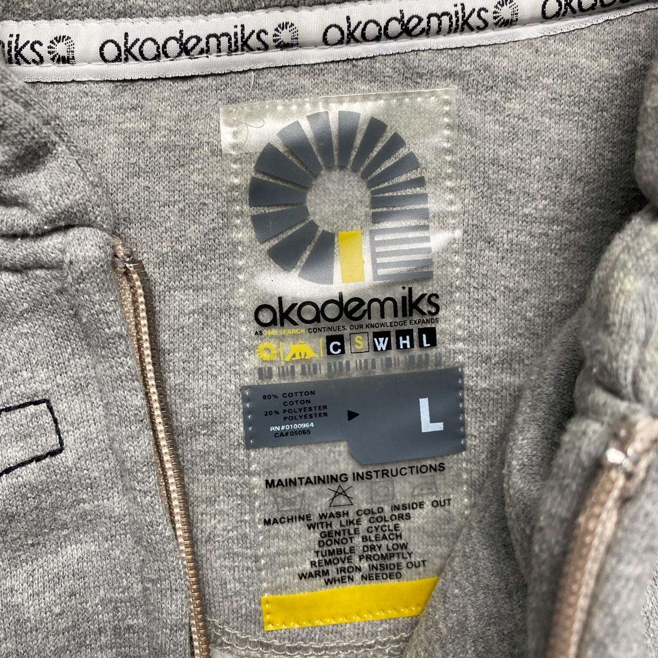 Akademiks A9 Grey and Black Hoodie (L)