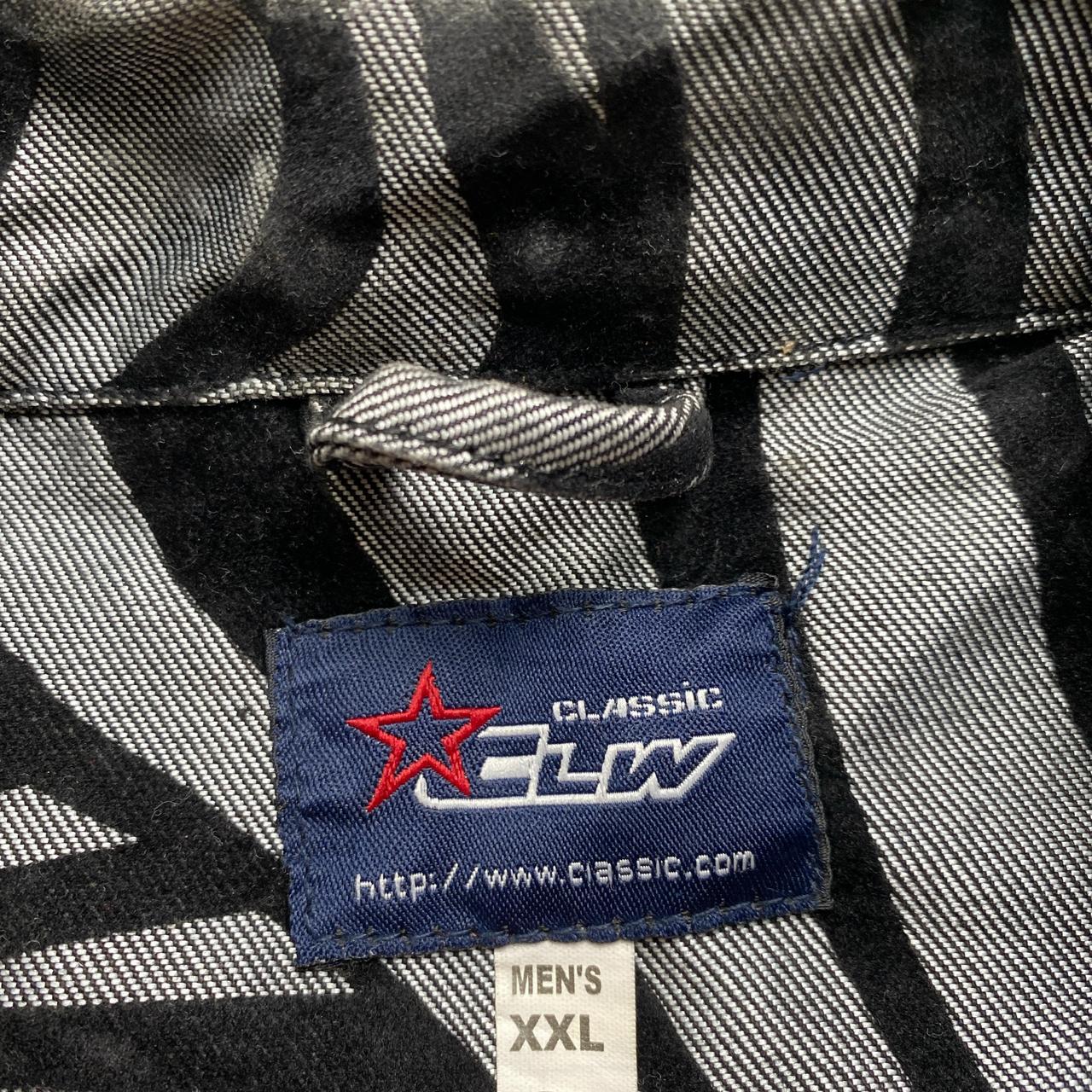Classic Jeans Vintage 90’s Baggy Denim Jacket Silver and Black (2XL)