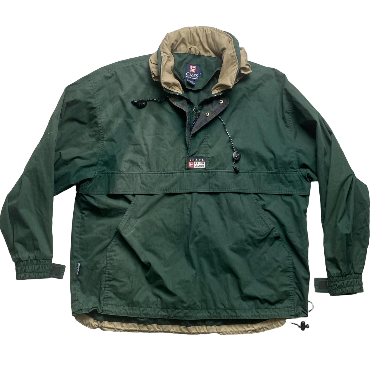 Chaps Ralph Lauren Vintage Green Quarter Zip Skiddoo Jacket (L)
