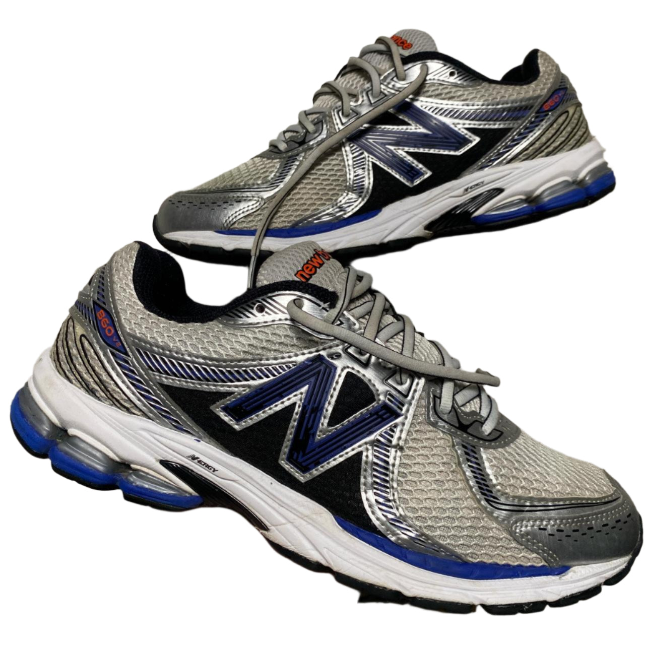 New Balance 860 V2 Silver and Blue Trainers (UK 10.5)
