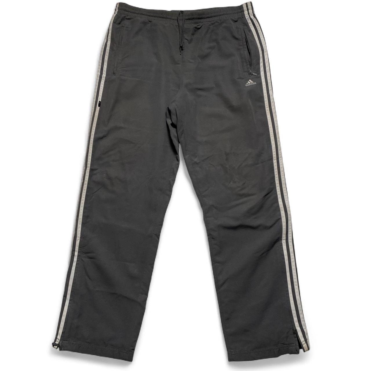 Adidas Grey and White Shell Trackpant Bottoms (L)