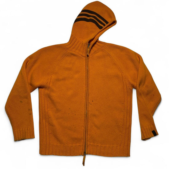Y-3 Yohji Yamamoto Vintage Orange and Brown Stripe Knitted Hoodie (XL)