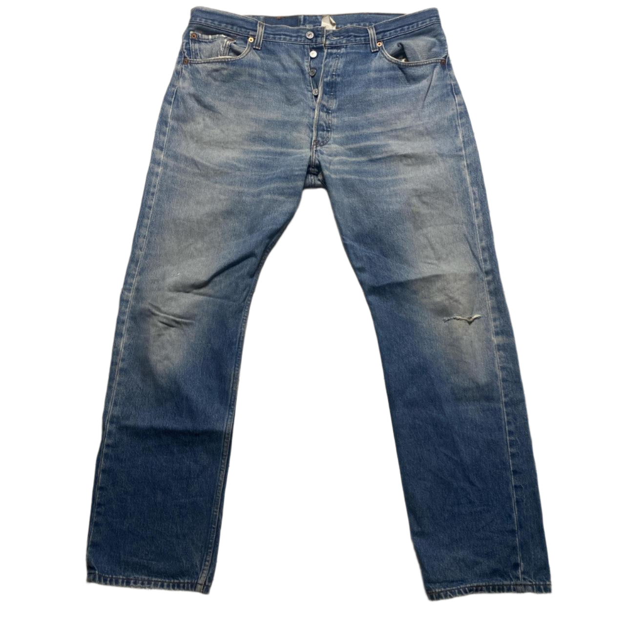 Levis 501 XX Vintage Distressed Made in Mexico Light Blue Jeans (W 40)