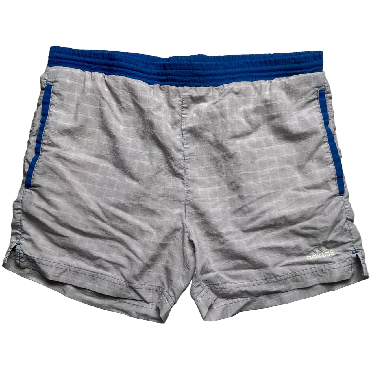 Adidas Vintage Grey and Blue Shorts (S)