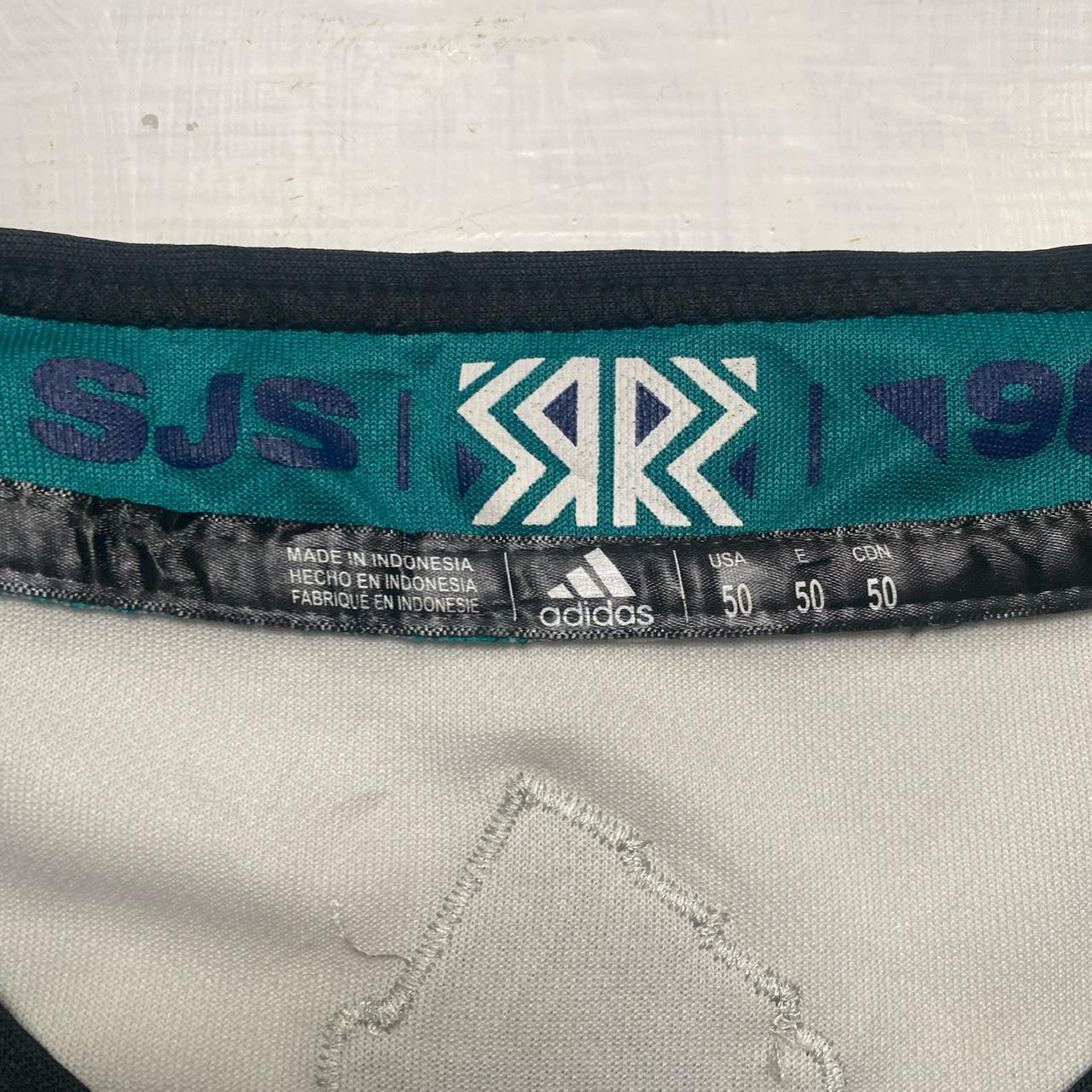San Jose Sharks Meier 28 NHL Hockey Jersey White Black and Blue (L)