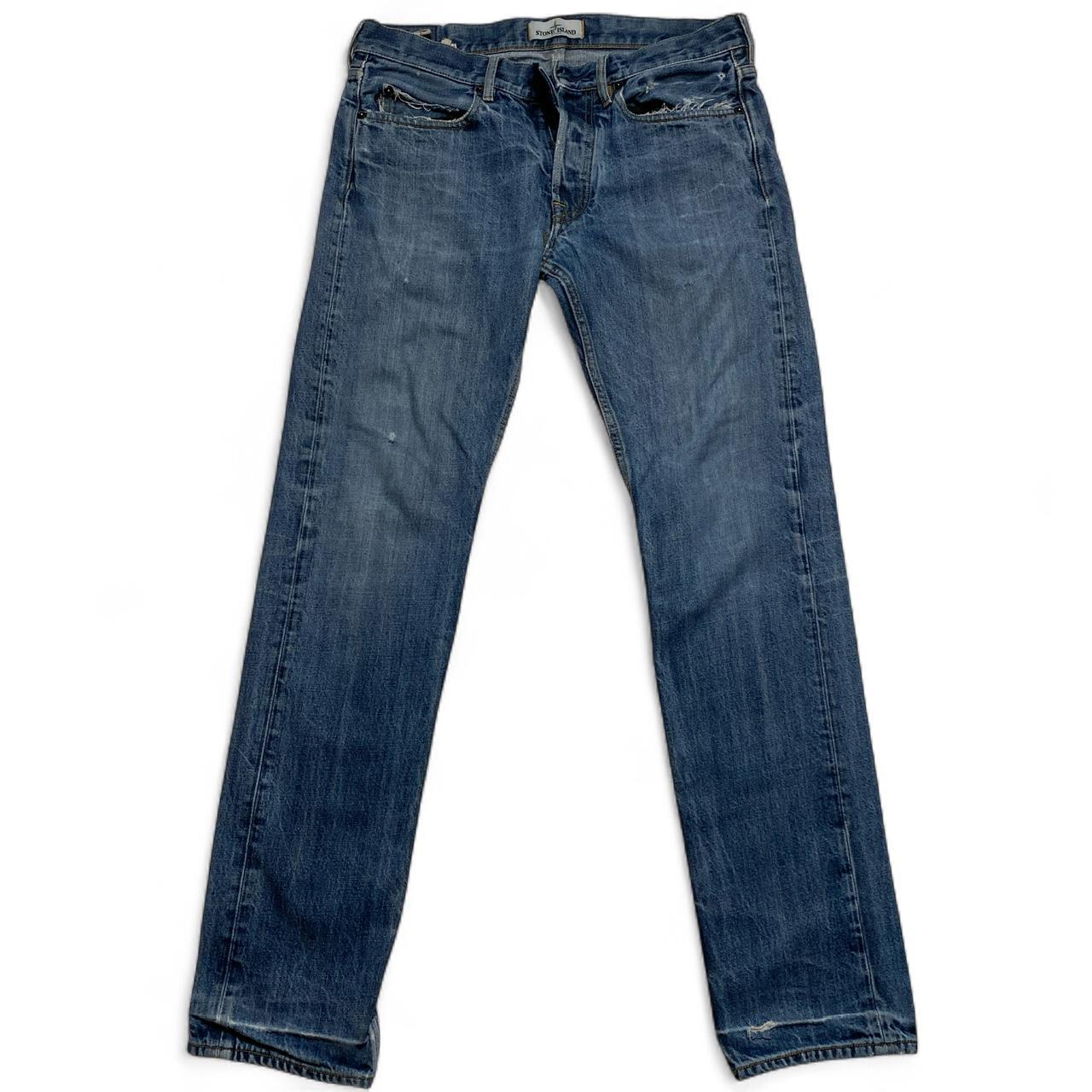 Stone Island Light Blue Distressed Jeans (32W)