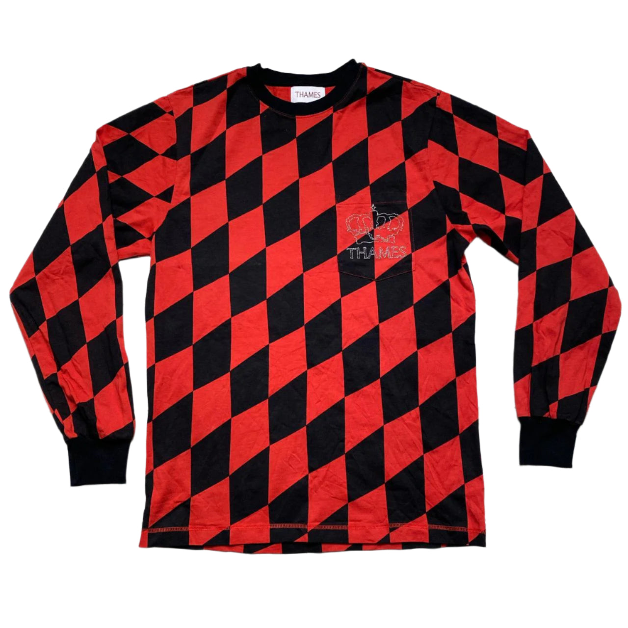 Thames London MMXX Black and Red Long Sleeve T Shirt (M)