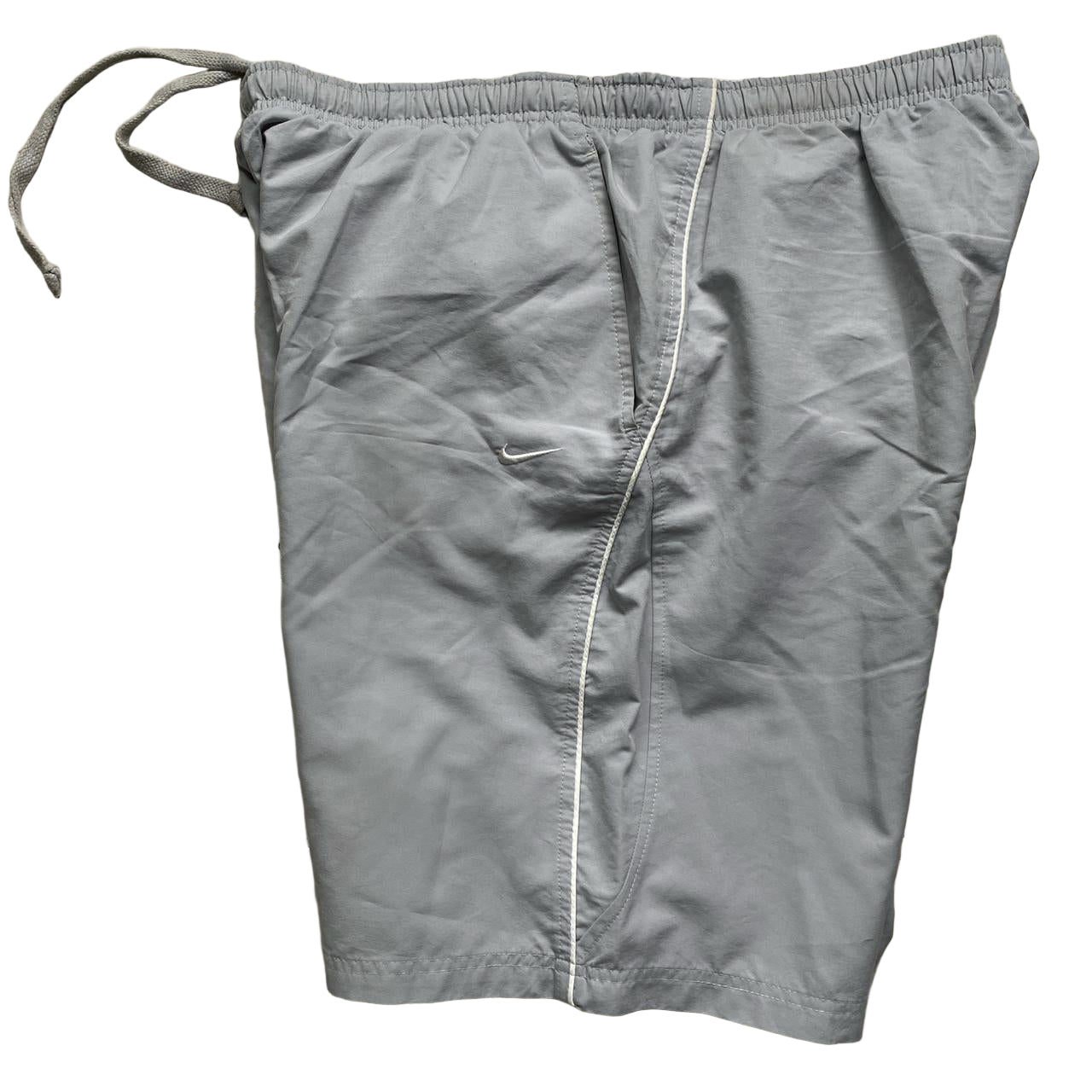Nike Swoosh Silver Grey and White Shell Trackpant Shorts (XL)