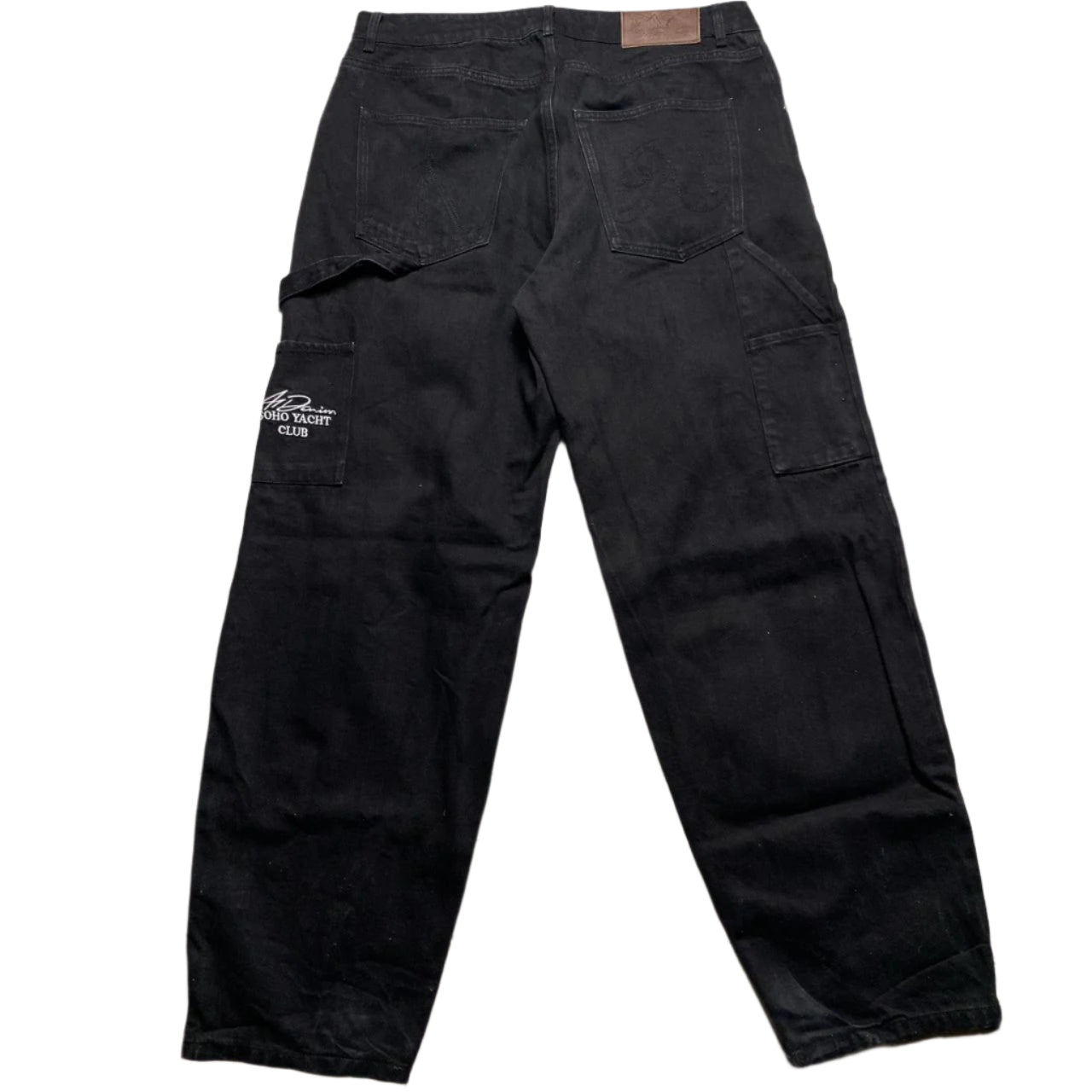 A1 Denim Soho Yacht Club Black Baggy Carpenter Cargo Denim Jeans (34W)