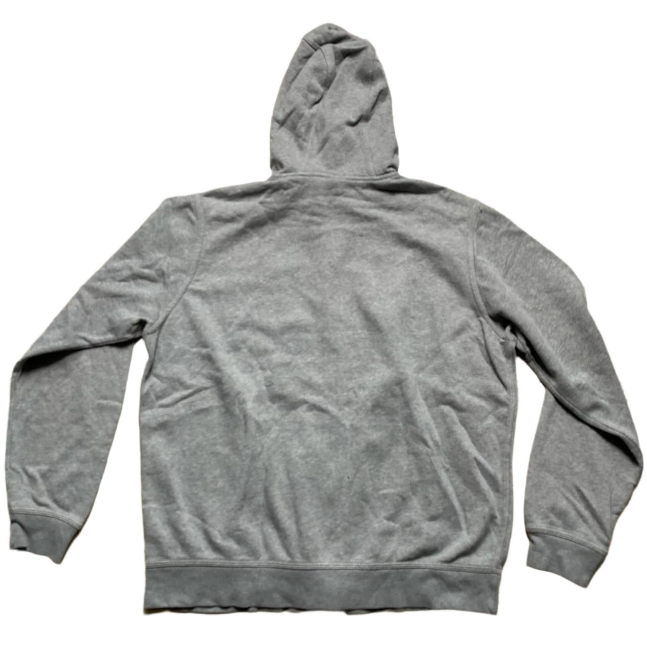 Nike Grey and White Swoosh Zip Hoodie (XL)