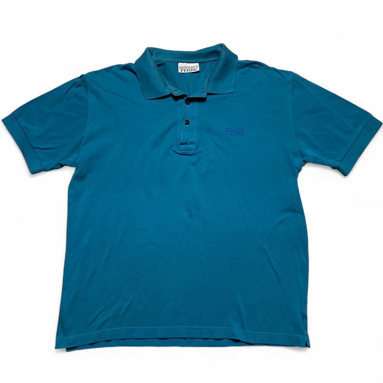 Gianfranco Ferre Vintage Blue Short Sleeve Polo Shirt (L)