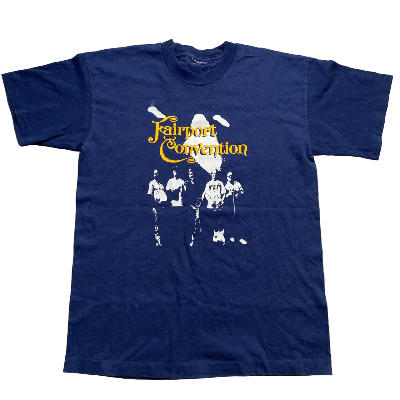 Fairport Convention Navy and Yellow 1996 Single Stitch Tour T Shirt (L)