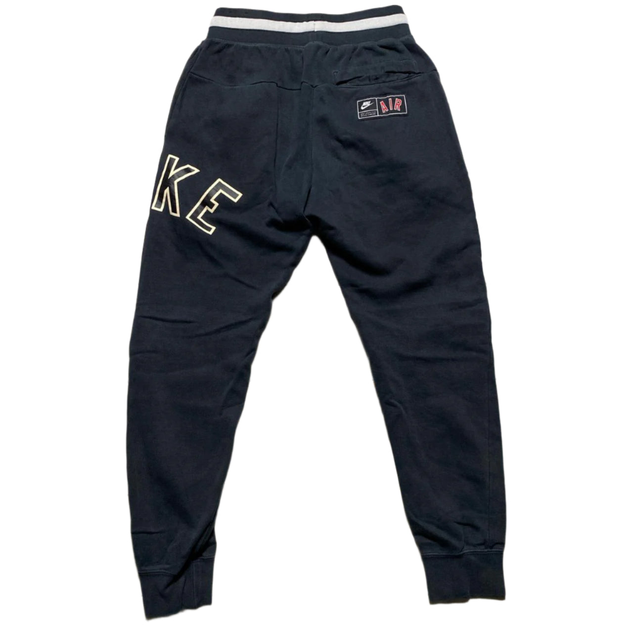 Nike Black and White Spellout Joggers (S)