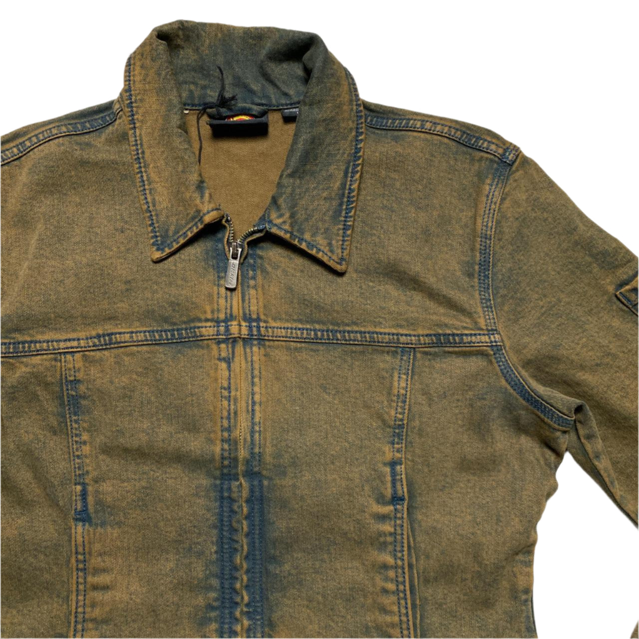 Dickies Womens Cropped Brown Washed Denim Jacket (L)