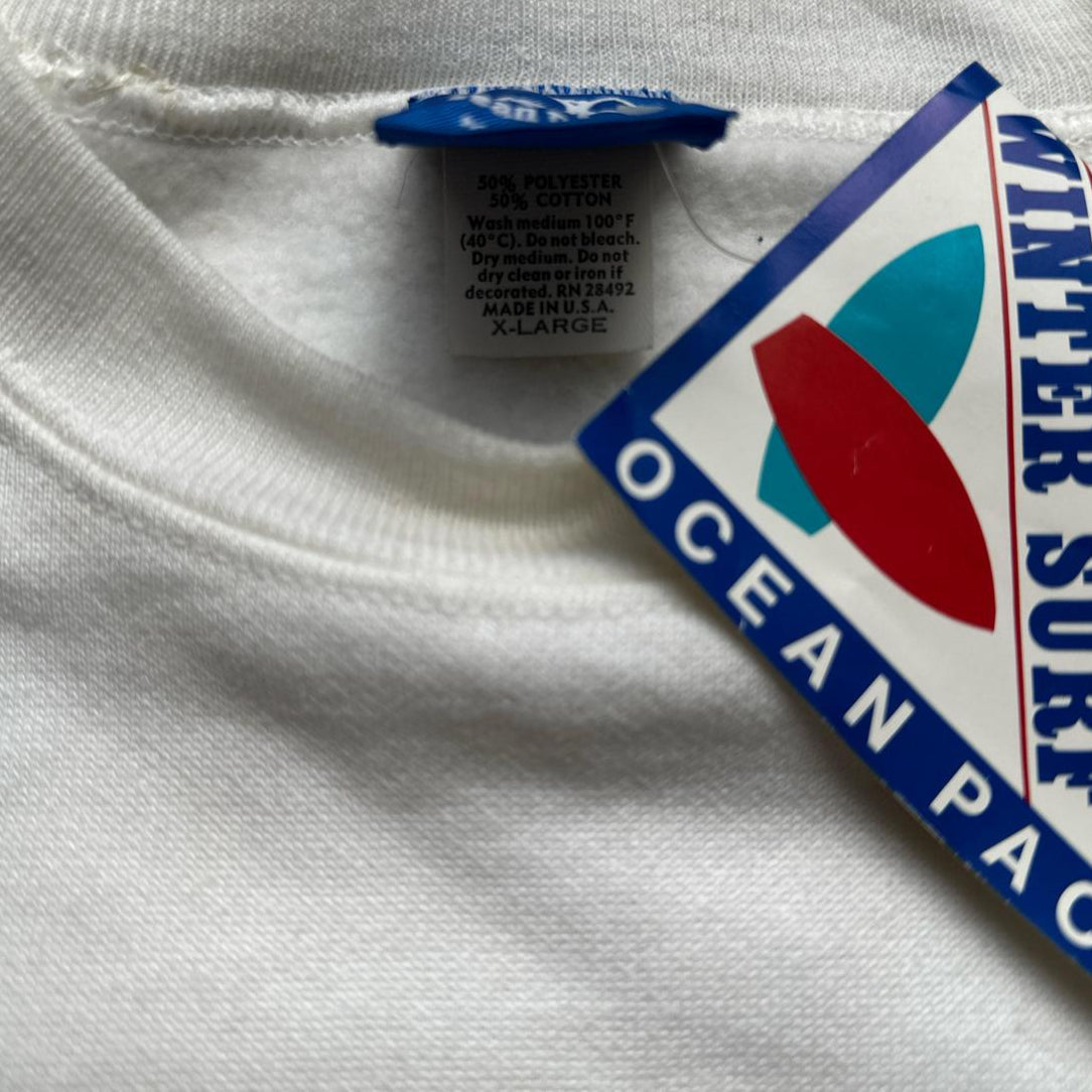 Ocean Pacific Vintage White Senor Chili Surfer Cartoon Jumper (XL)