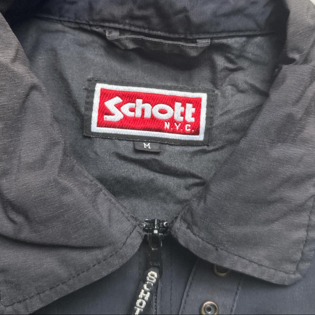 Schott Black Vintage Lightweight Bomber Jacket (M)