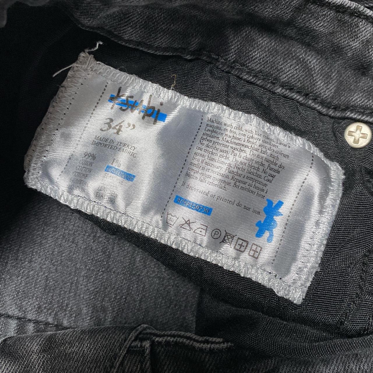 Ksubi Charcoal Grey Slim Distressed Patchwork Slim Jeans