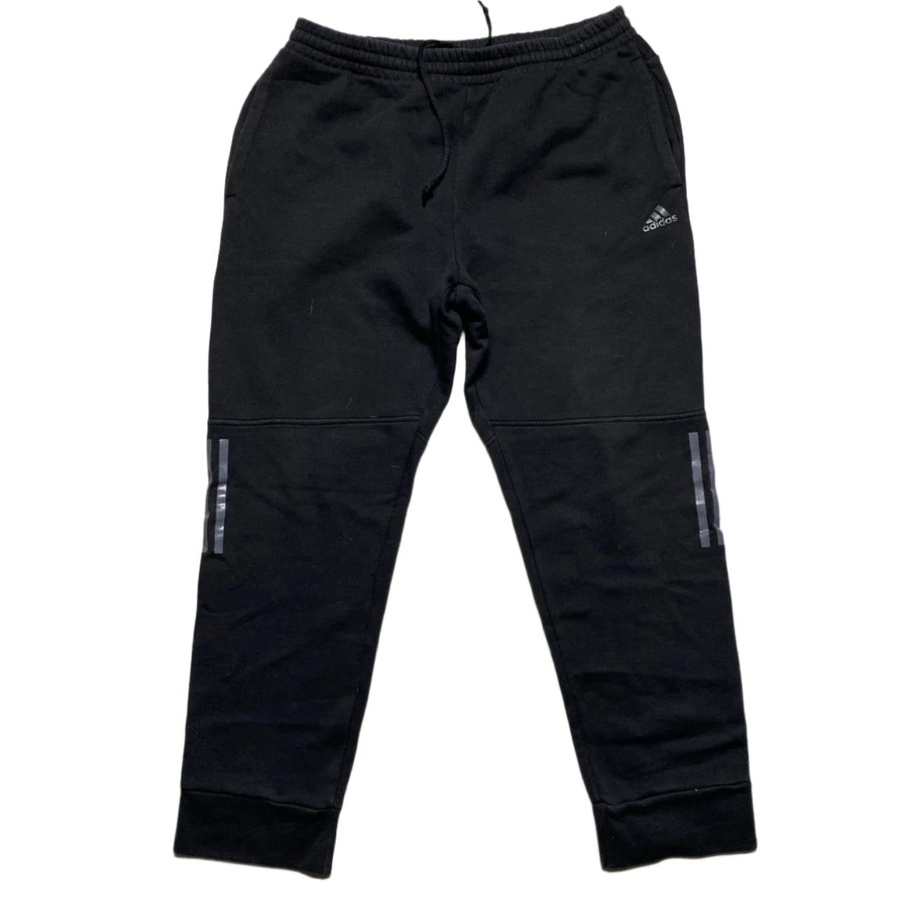 Adidas Black and Grey Baggy Joggers (XL)