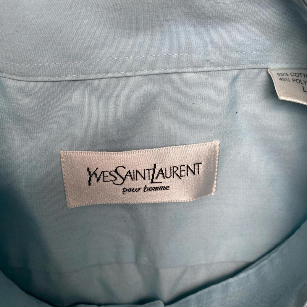 Yves Saint Laurent Vintage Light Blue Short Sleeve Shirt (L)
