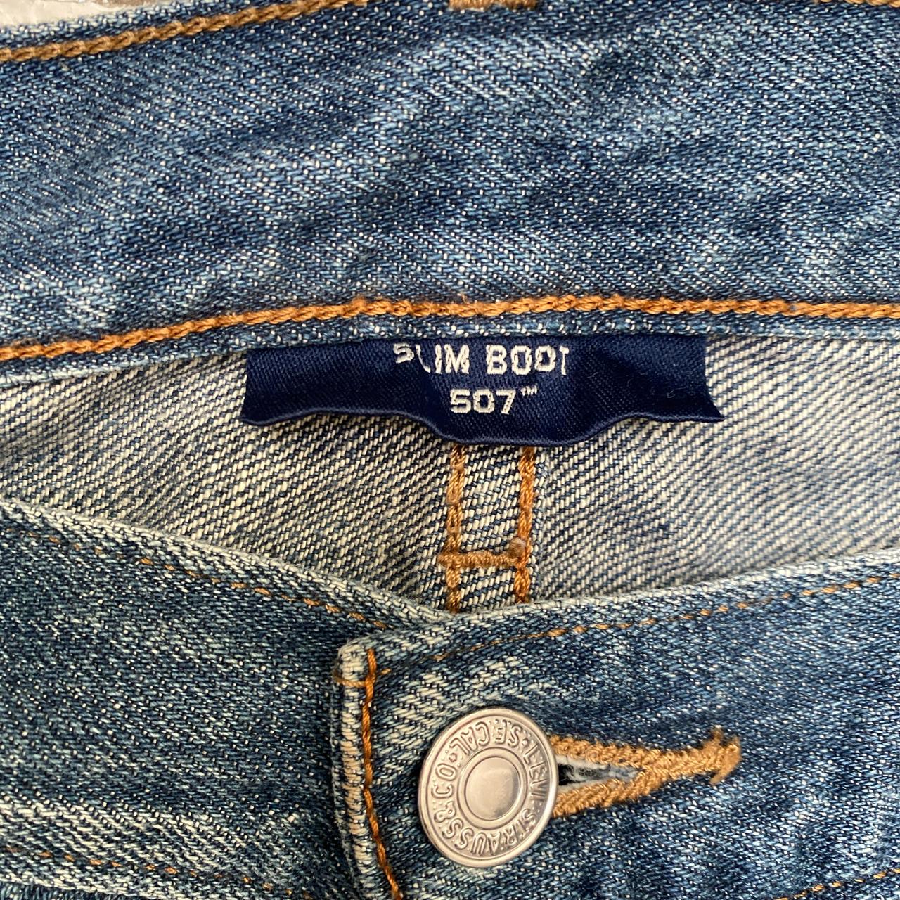 Levis 507 Slim Bootcut Jeans Navy Blue (W 33)