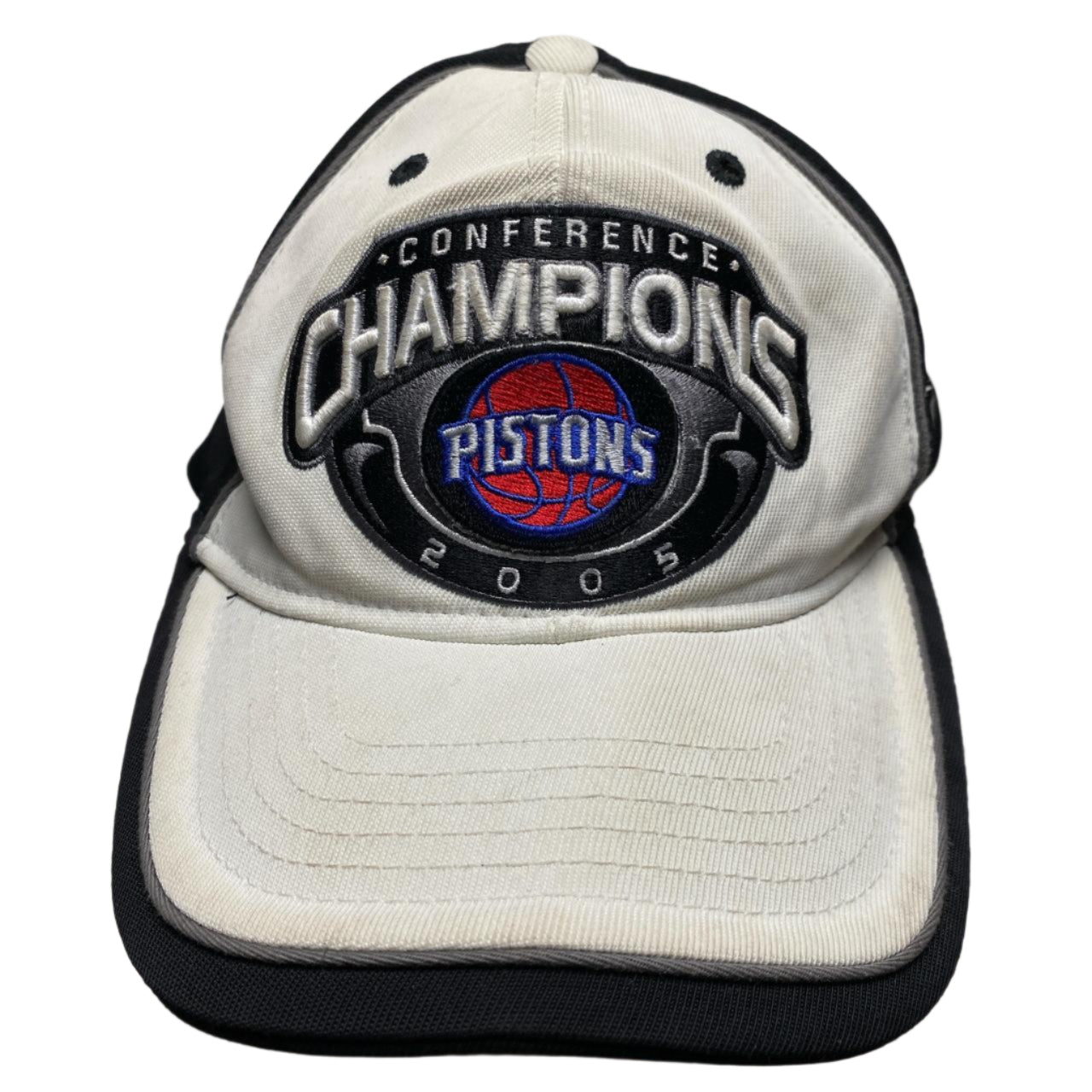 Detroit Pistons 2005 NBA Conference Champions Vintage White and Black Cap