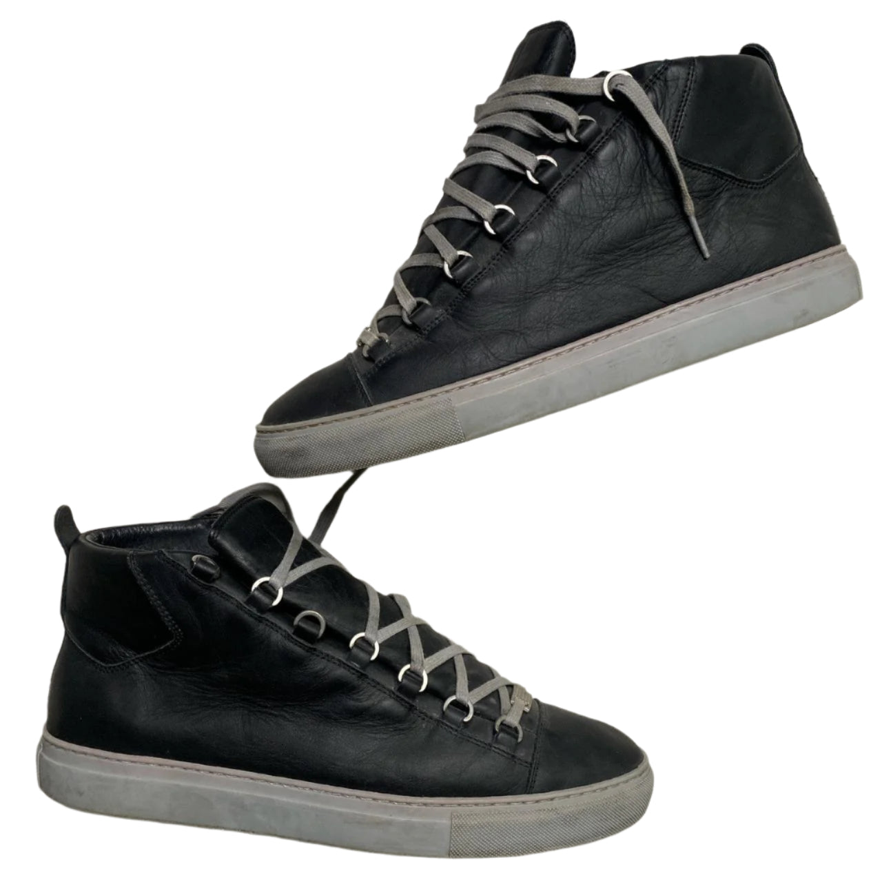 Balenciaga Arena Black and Grey High Top Trainers (UK 10)