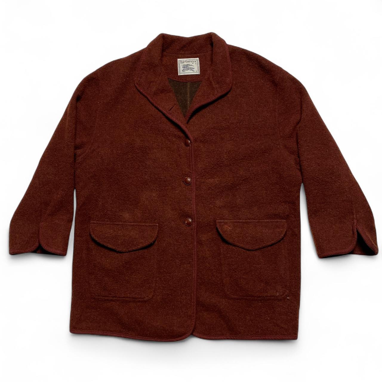 Burberry Burgundy Red Lana Alpaca Wool Womens Coat (M)