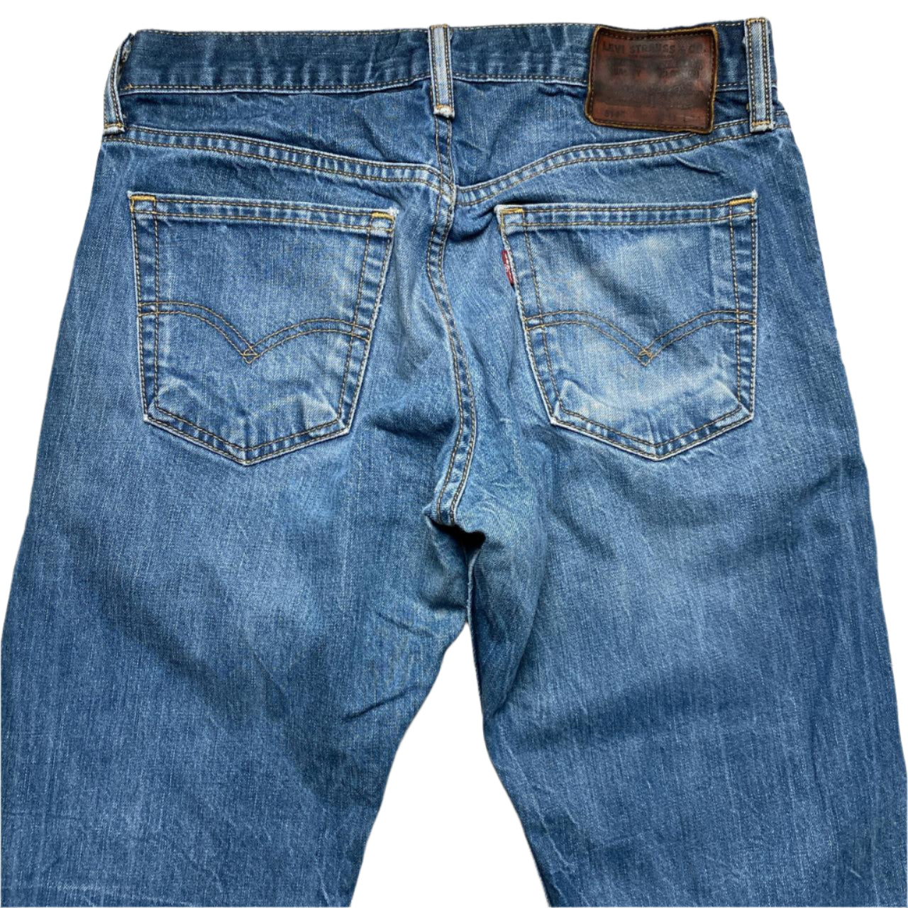 Levis 514 Baggy Blue Distressed Jeans (31W)