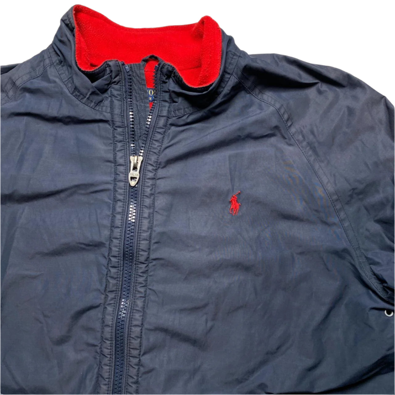 Polo Ralph Lauren Navy and Red Padded Fleece Coat (XL)