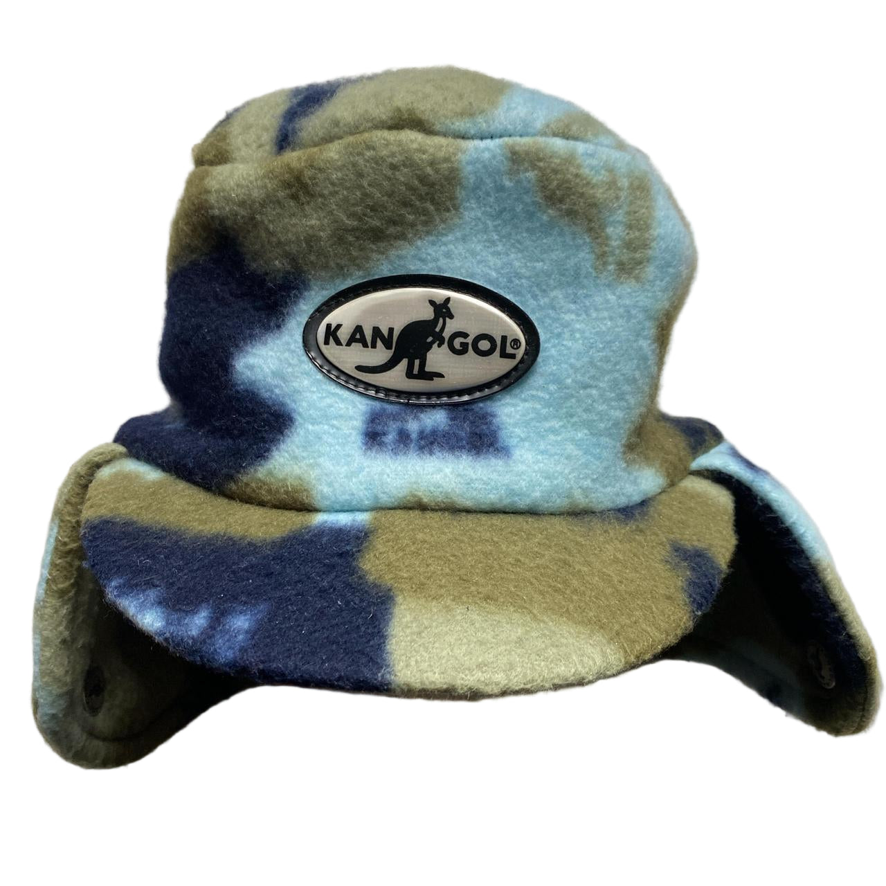 Kangol Dog Ear Fleece Hat Camouflage Green and Blue
